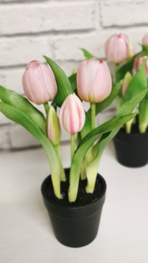 Tulpen im Topf künstlich Real-Touch