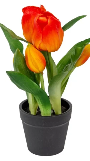 Tulpen im Topf künstlich Real-Touch