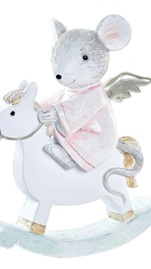 Engel-Maus auf Schaukelpferd