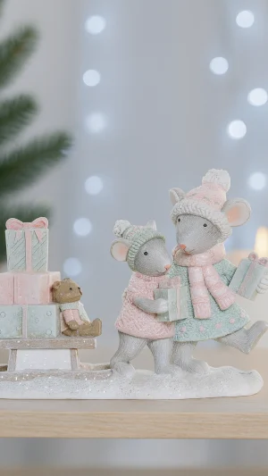 Wintermäuse mit Schlitten