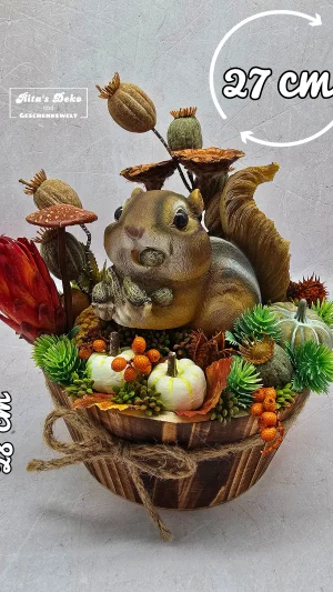 Herbstliche Waldbewohner-Deko mit Eichhörnchen