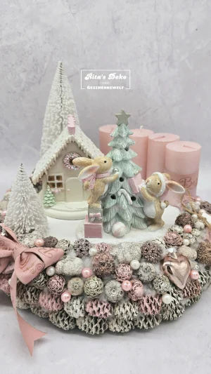 Hasen im Weihnachtsdorf