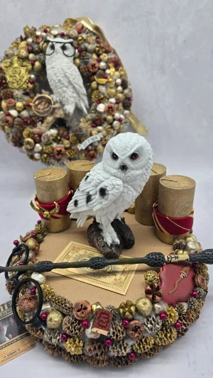 Magischer Winter-Eulenkranz