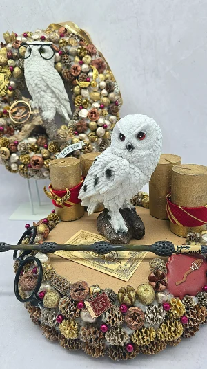 Magischer Winter-Eulenkranz