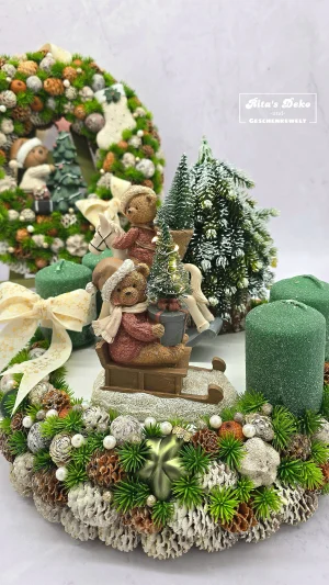 Adventskranz "Winterbären"