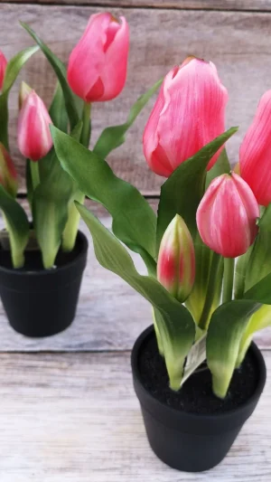 Tulpen im Topf künstlich Real-Touch