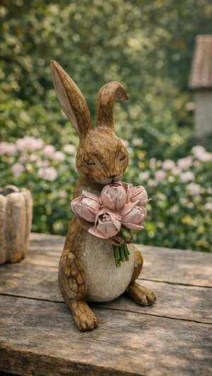 Dekorative Hasenfigur mit Blumen – 2 Varianten