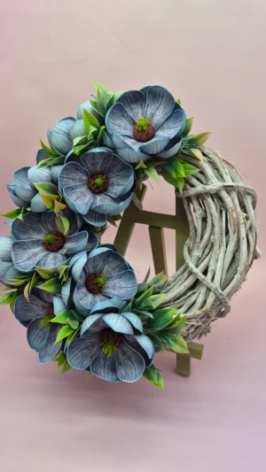 Halbkranz mit Magnolien (Blau)
