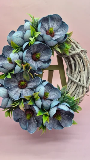 Halbkranz mit Magnolien (Blau)