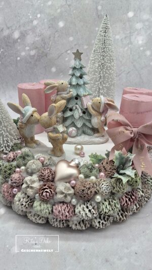 Adventskranz in Rosa & Pastelltönen