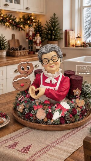 Omas Weihnachtsbäckerei- Advenstdekoration mit Herz