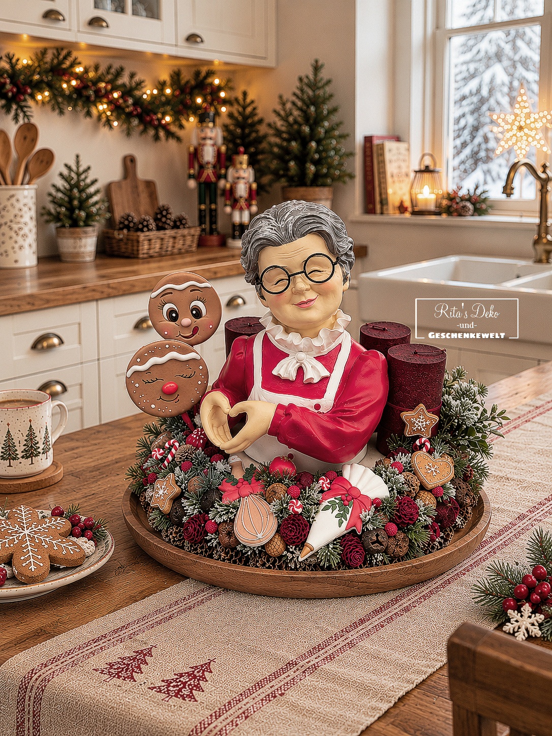 Omas Weihnachtsbäckerei- Advenstdekoration mit Herz